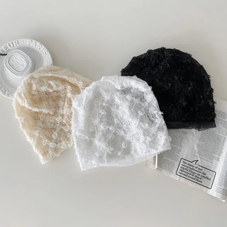 Net See-through Mesh Flower Lace Beanie Collection