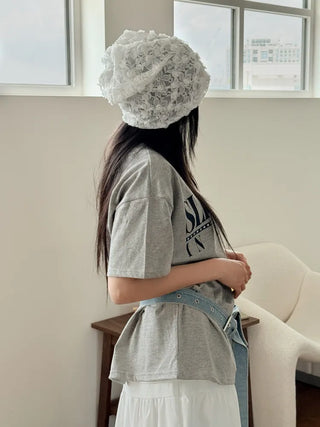 Net See-through Mesh Flower Lace Beanie Collection