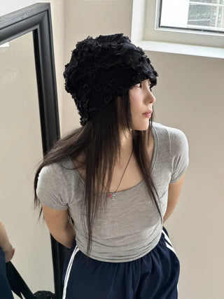 Net See-through Mesh Flower Lace Beanie Collection