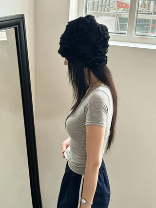 Net See-through Mesh Flower Lace Beanie Collection