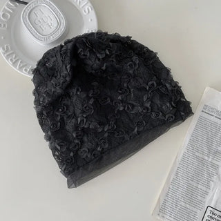 Net See-through Mesh Flower Lace Beanie Collection