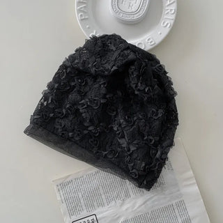 Net See-through Mesh Flower Lace Beanie Collection