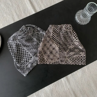Net See-through Mesh Flower Lace Beanie Collection