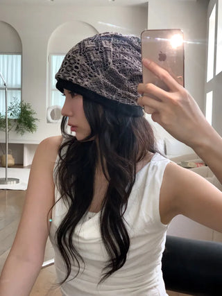 Net See-through Mesh Flower Lace Beanie Collection