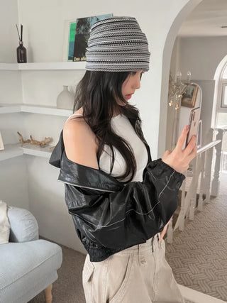 Net See-through Mesh Flower Lace Beanie Collection
