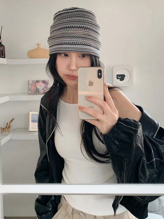 Net See-through Mesh Flower Lace Beanie Collection