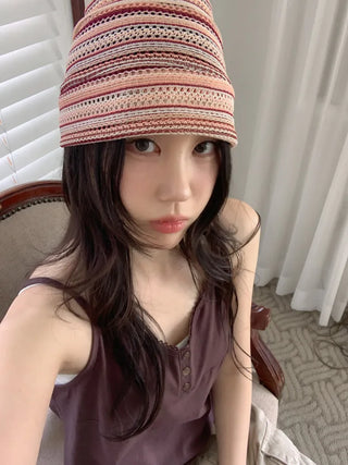 Net See-through Mesh Flower Lace Beanie Collection