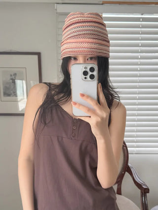 Net See-through Mesh Flower Lace Beanie Collection