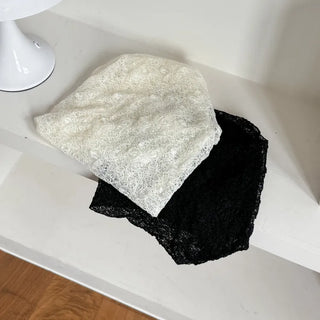 Net See-through Mesh Flower Lace Beanie Collection