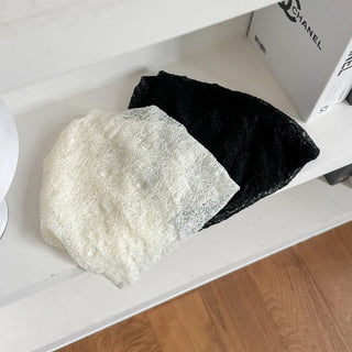 Net See-through Mesh Flower Lace Beanie Collection