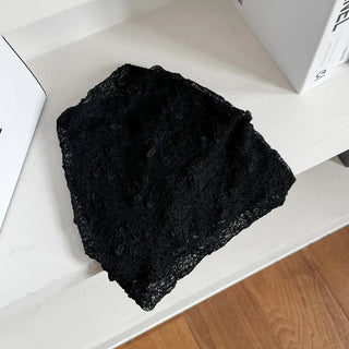 Net See-through Mesh Flower Lace Beanie Collection