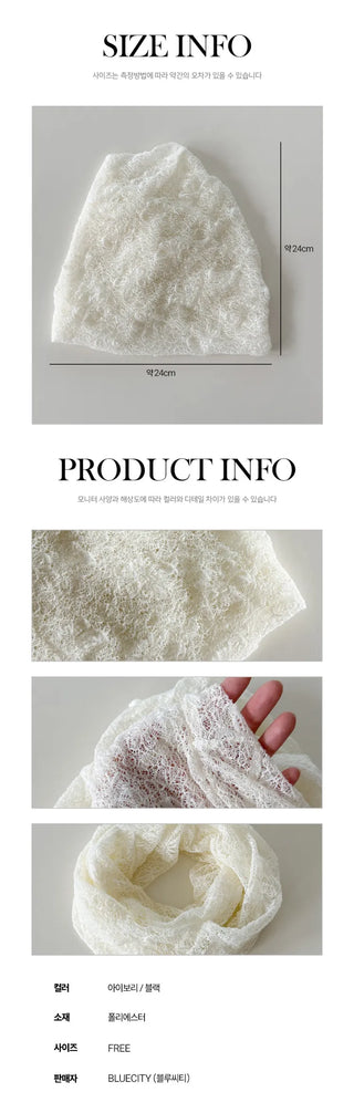 Net See-through Mesh Flower Lace Beanie Collection