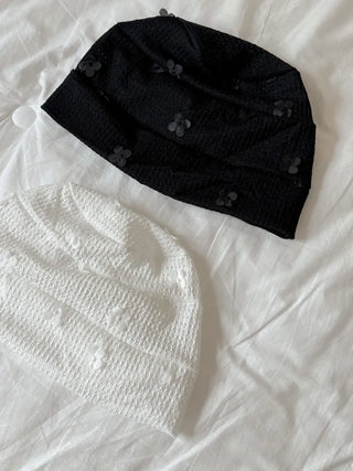 Net See-through Mesh Flower Lace Beanie Collection