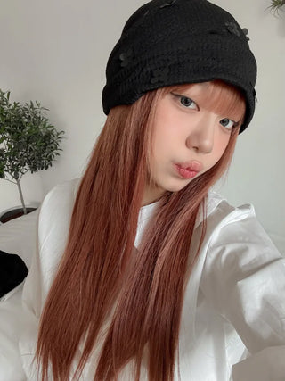 Net See-through Mesh Flower Lace Beanie Collection