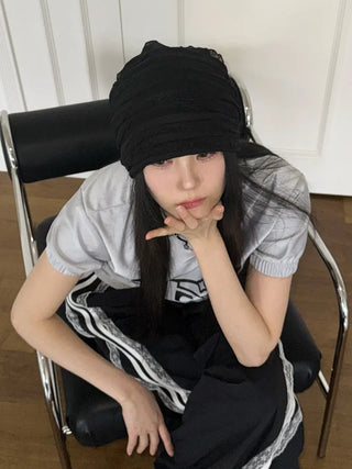 Net See-through Mesh Flower Lace Beanie Collection