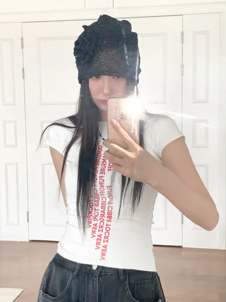 Net See-through Mesh Flower Lace Beanie Collection
