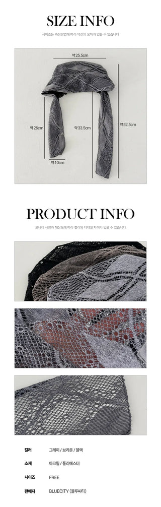 Net See-through Mesh Flower Lace Beanie Collection
