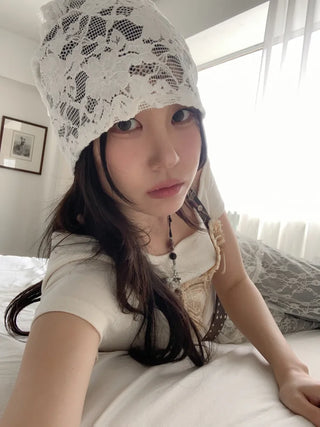 Net See-through Mesh Flower Lace Beanie Collection