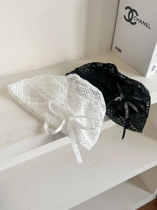 Net See-through Mesh Flower Lace Beanie Collection