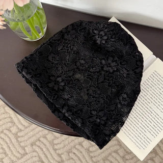 Net See-through Mesh Flower Lace Beanie Collection