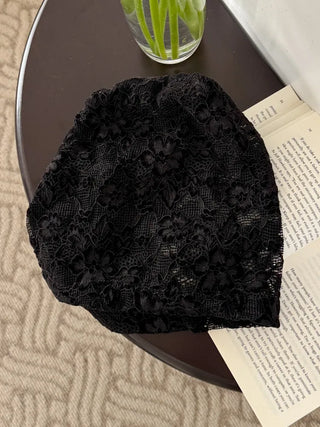 Net See-through Mesh Flower Lace Beanie Collection