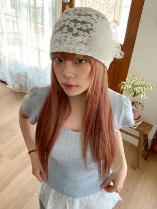 Net See-through Mesh Flower Lace Beanie Collection