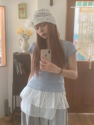 Net See-through Mesh Flower Lace Beanie Collection
