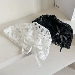 Net See-through Mesh Flower Lace Beanie Collection
