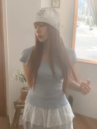 Net See-through Mesh Flower Lace Beanie Collection