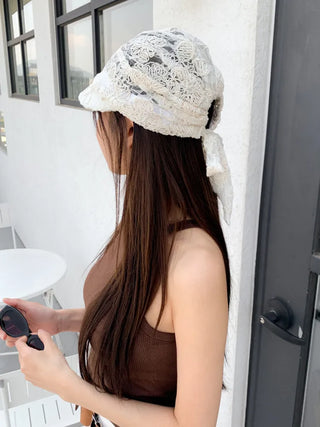Net See-through Mesh Flower Lace Beanie Collection