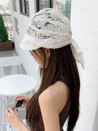 Net See-through Mesh Flower Lace Beanie Collection