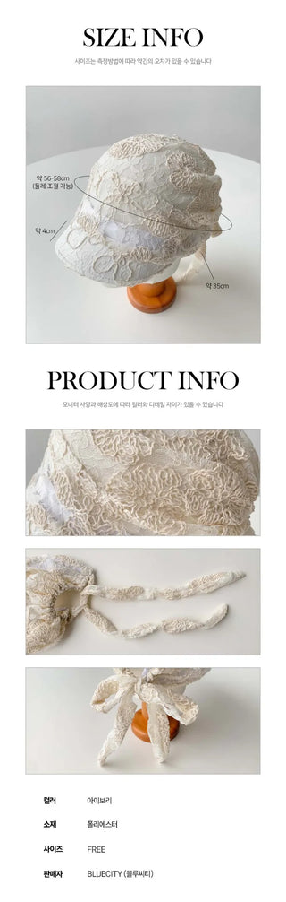 Net See-through Mesh Flower Lace Beanie Collection