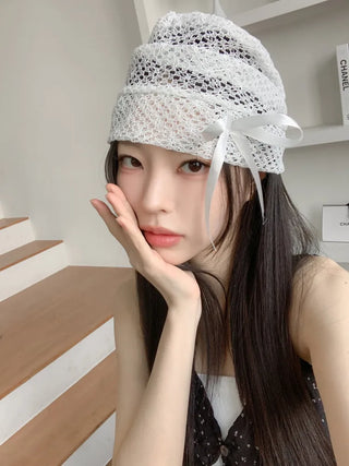 Net See-through Mesh Flower Lace Beanie Collection
