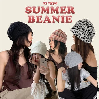 Net See-through Mesh Flower Lace Beanie Collection