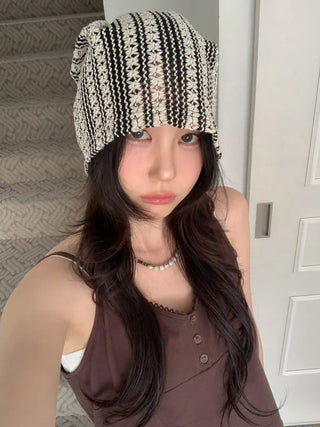 Net See-through Mesh Flower Lace Beanie Collection
