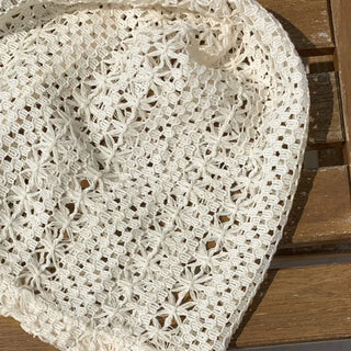 Net See-through Mesh Flower Lace Beanie Collection