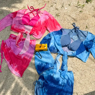 Permit Tie-Dye Cardigan Skirt Set Bikini Swimsuit
