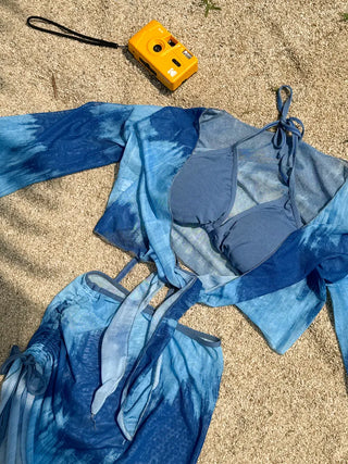 Permit Tie-Dye Cardigan Skirt Set Bikini Swimsuit
