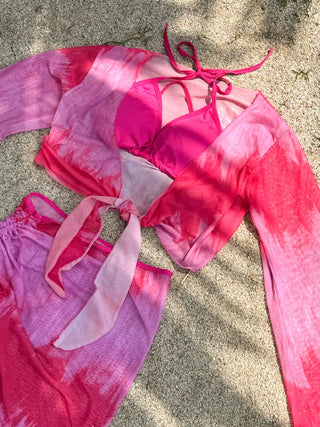 Permit Tie-Dye Cardigan Skirt Set Bikini Swimsuit