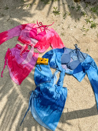 Permit Tie-Dye Cardigan Skirt Set Bikini Swimsuit