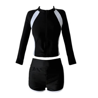 God Line UV Protection Long Sleeve Zip-Up Rash Guard Swimsuit