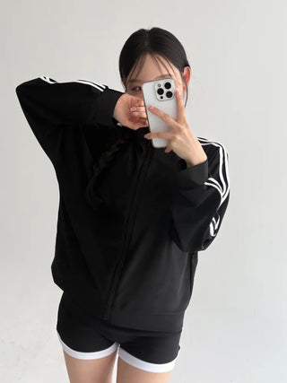 Backless Piece High-Waisted Zip-Up Rash Guard Swimsuit