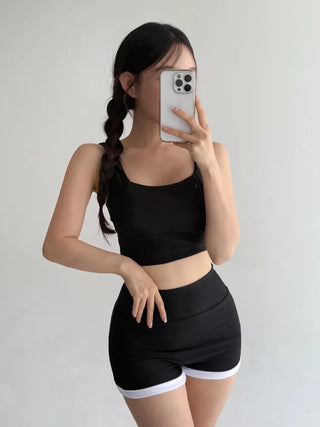Backless Piece High-Waisted Zip-Up Rash Guard Swimsuit
