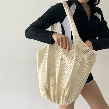 Crochet Loose Knit Summer Large Shoulder Bag