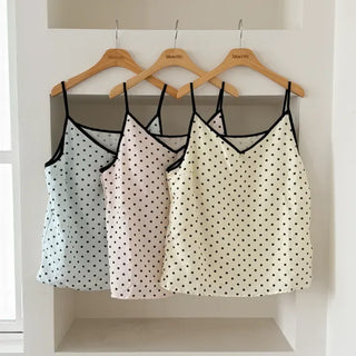 Dot Pops Summer Sleeveless Top & Shorts Two-Piece Pajama Set