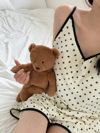 Dot Pops Summer Sleeveless Top & Shorts Two-Piece Pajama Set