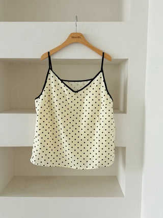Dot Pops Summer Sleeveless Top & Shorts Two-Piece Pajama Set