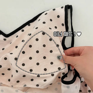 Dot Pops Summer Sleeveless Top & Shorts Two-Piece Pajama Set