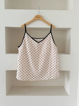 Dot Pops Summer Sleeveless Top & Shorts Two-Piece Pajama Set