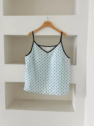 Dot Pops Summer Sleeveless Top & Shorts Two-Piece Pajama Set